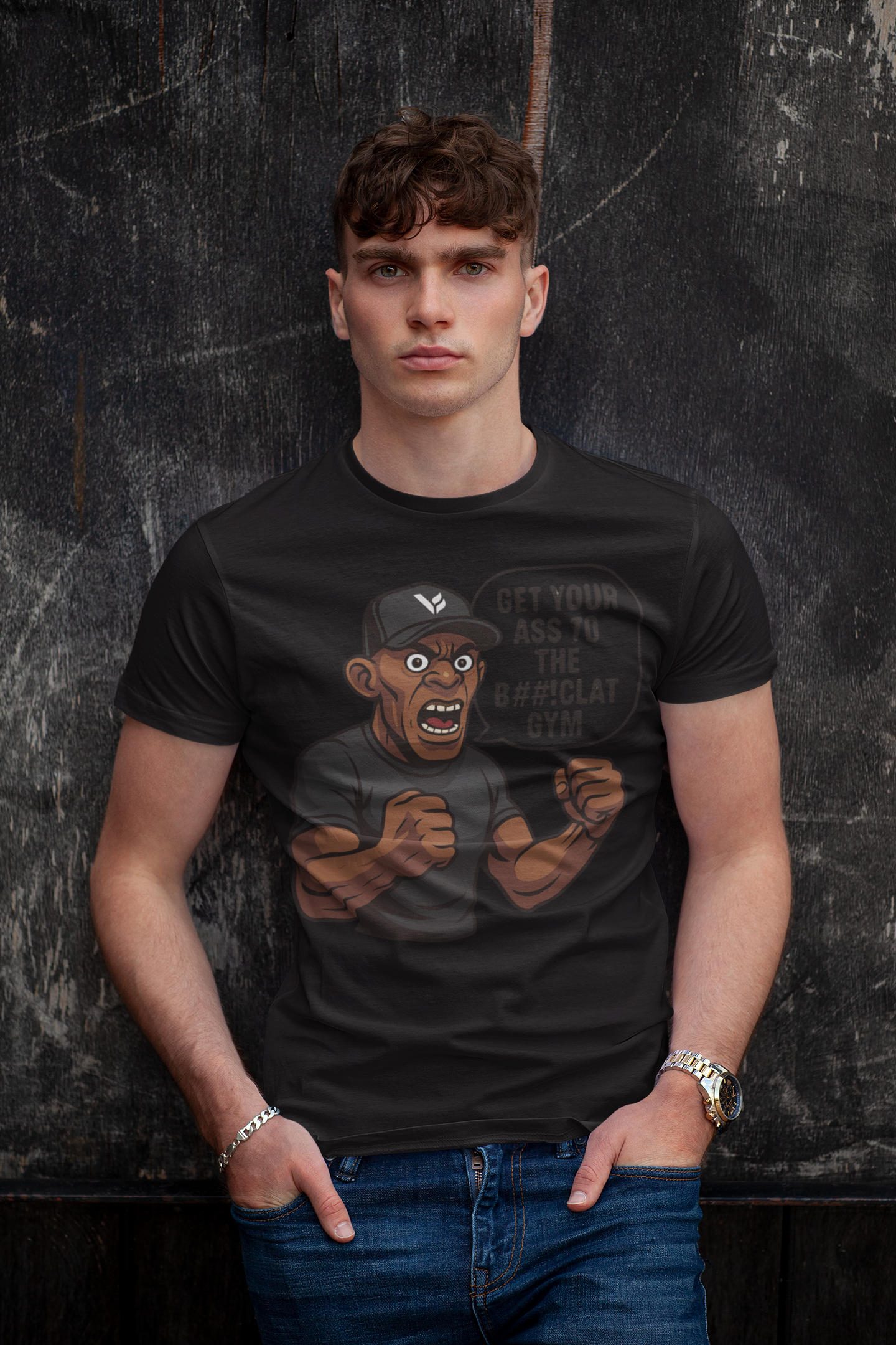Get Your Ass To The Bom%!clat GYM - T-Shirt 2 Zwart