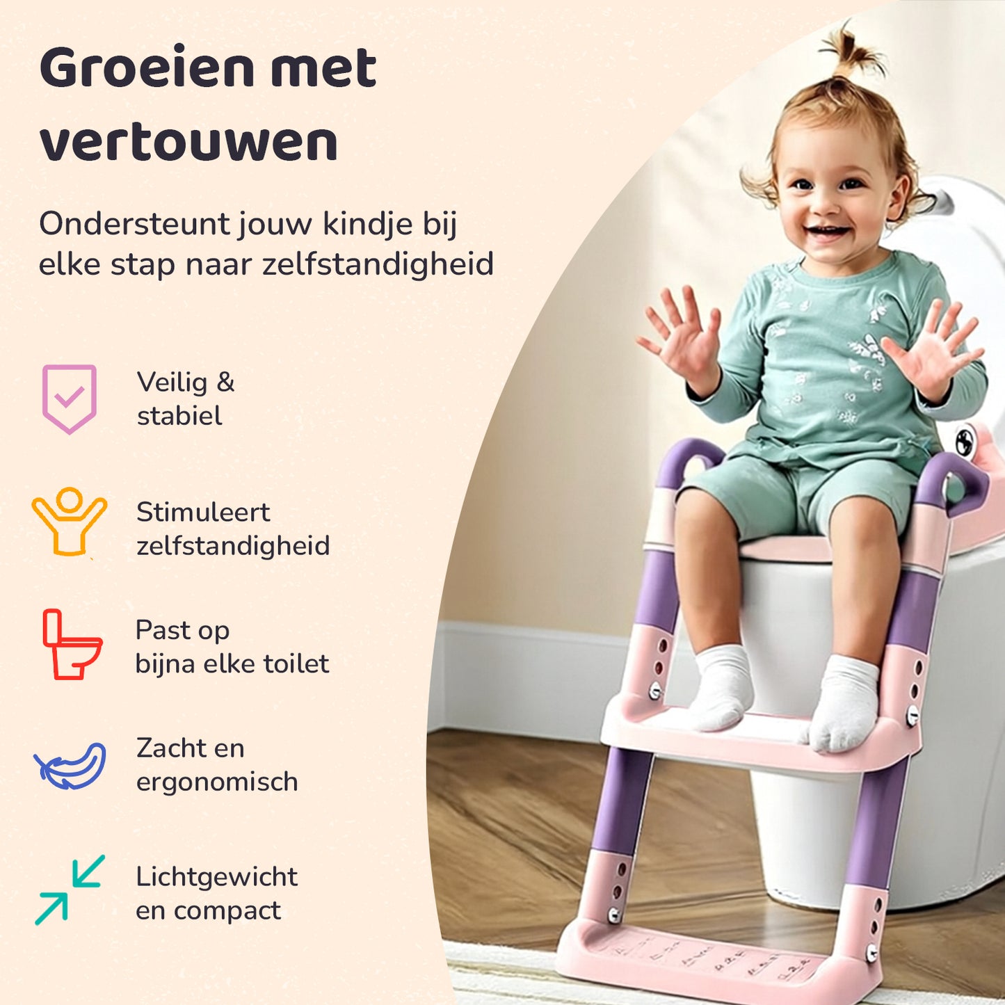 Miyoni WC Verkleiner Verstelbaar - Roze