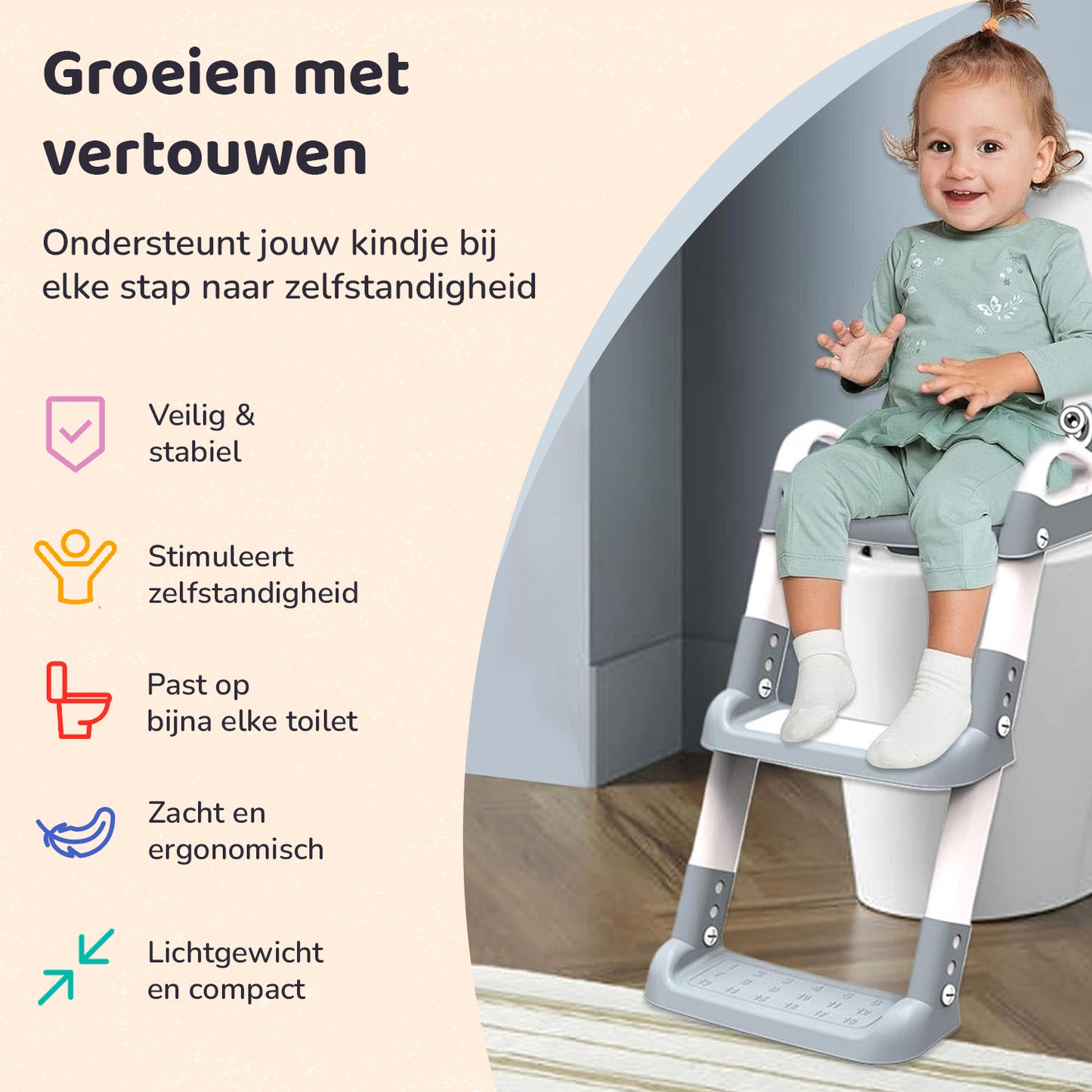 Miyoni WC Verkleiner Verstelbaar - Grijs