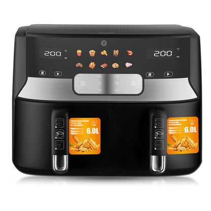 RAF Dubbele Airfryer XXL - 6L - 1700W - Zwart