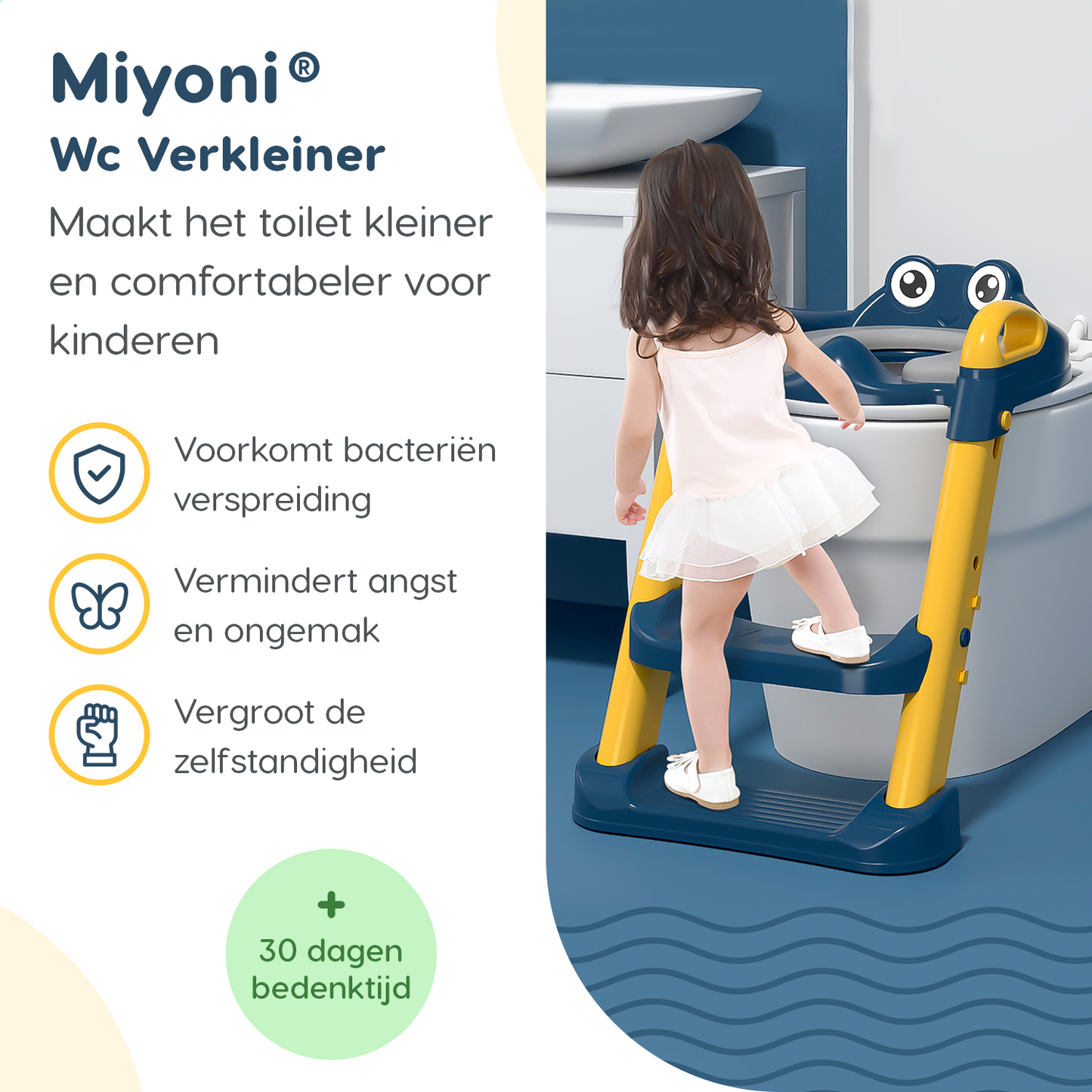 Miyoni® Wc Verkleiner met Trapje Blauw