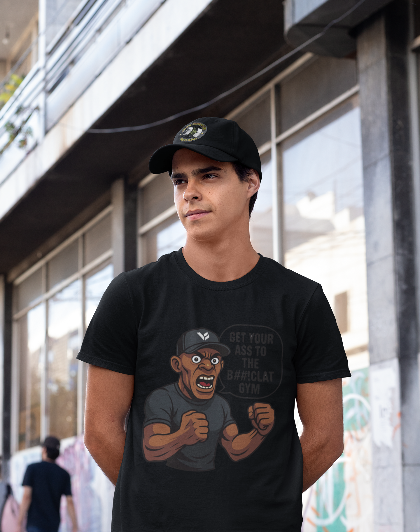 Get Your Ass To The Bom%!clat GYM - T-Shirt 2 - Wit