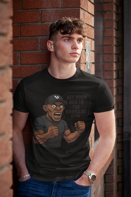 Get Your Ass To The Bom%!clat GYM - T-Shirt 2 Zwart