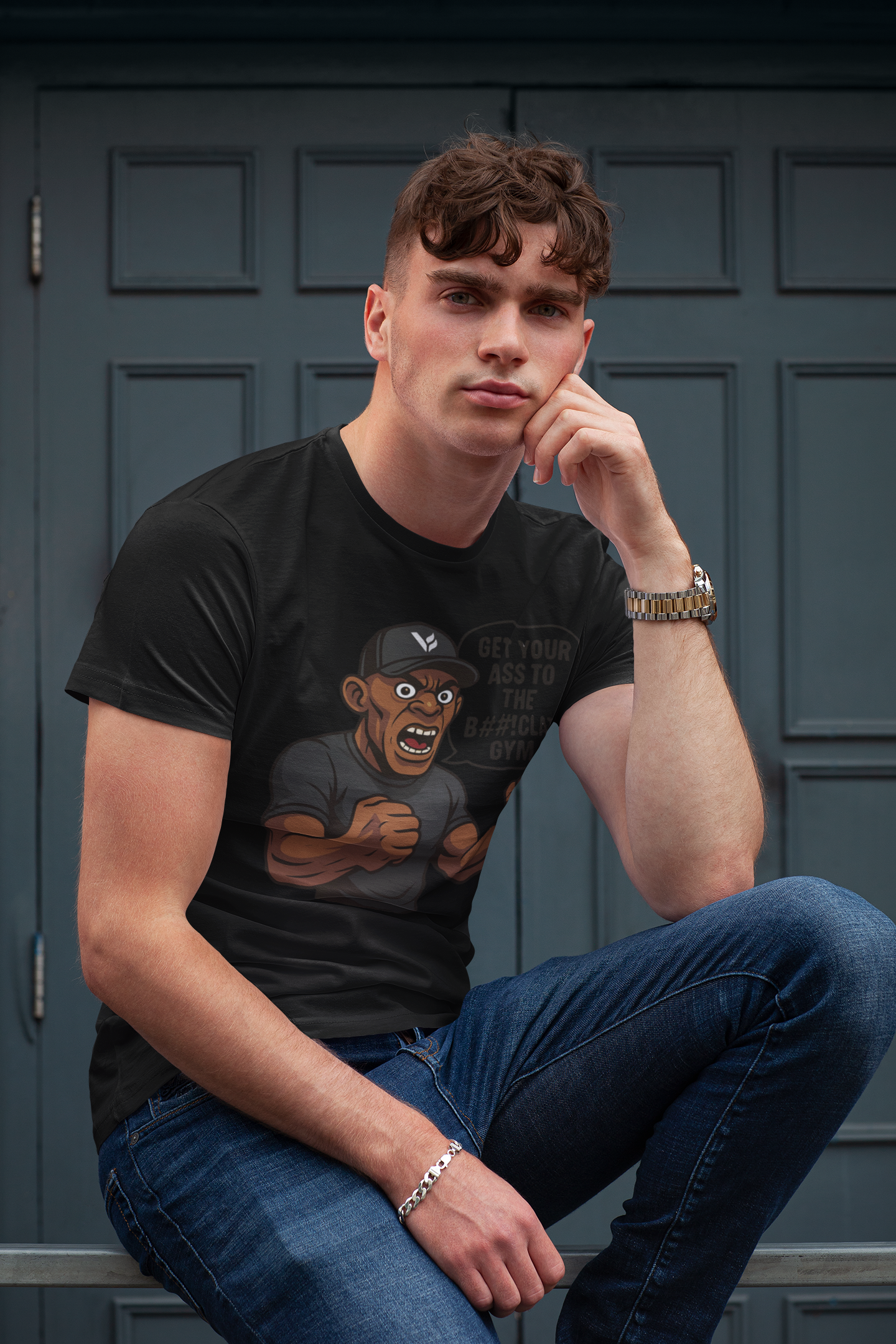 Get Your Ass To The Bom%!clat GYM - T-Shirt 2 Zwart