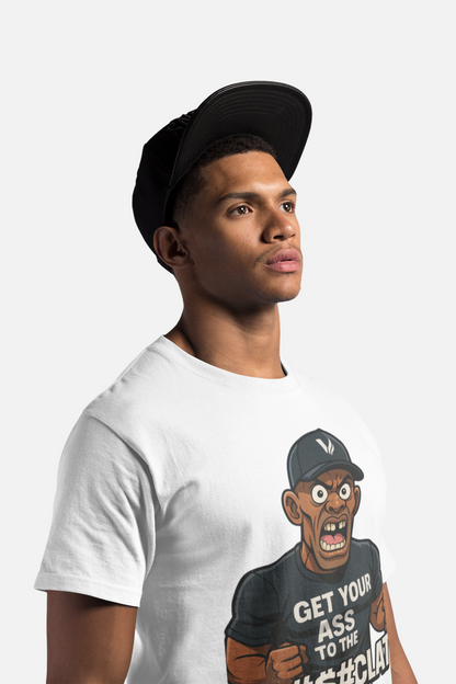 Get Your Ass To The Bom%!clat GYM - T-Shirt 3 - Wit