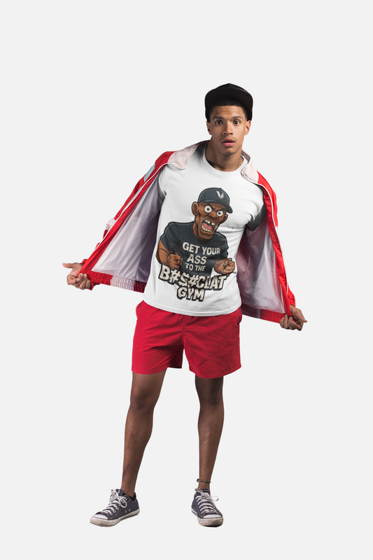Get Your Ass To The Bom%!clat GYM - T-Shirt 3 - Wit